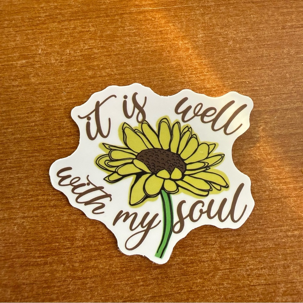 Sunflower Sticker with Inspirational Quote‎